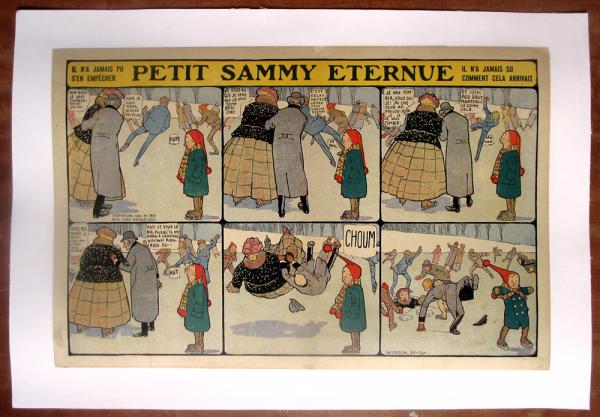 Petit Sammy éternue (pages à l'unité) # 1 - Petit sammy à la patinoire (page entoilé)