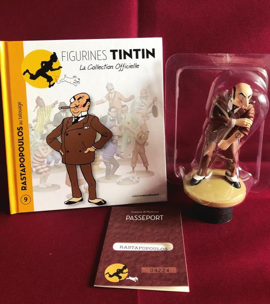 Tintin (figurines Moulinsart) # 9 - Rastapopoulos au tatouage - en boîte avec livret + passeport