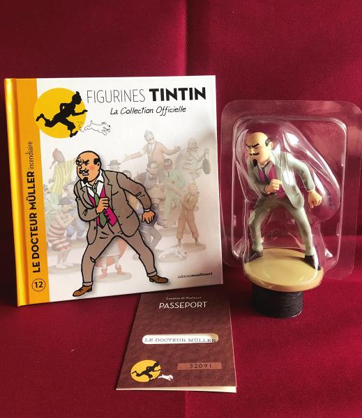 Tintin (figurines Moulinsart) # 12 - Docteur Muller - en boîte avec livret + passeport