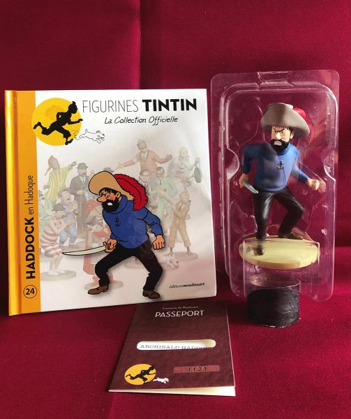 Tintin (figurines Moulinsart) # 24 - Haddock en Hadoque - en boîte + livret et passeport