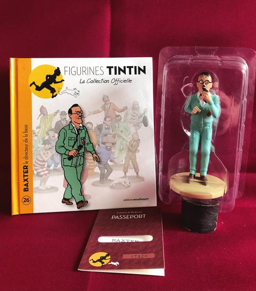 Tintin (figurines Moulinsart) # 26 - Baxter - en boîte avec livret + passeport