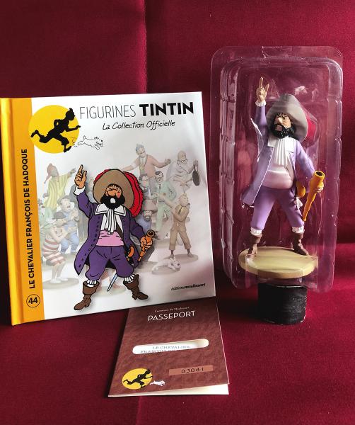 Tintin (figurines Moulinsart) # 44 - Le Chevalier de Hadoque - en boîte avec livret + passeport