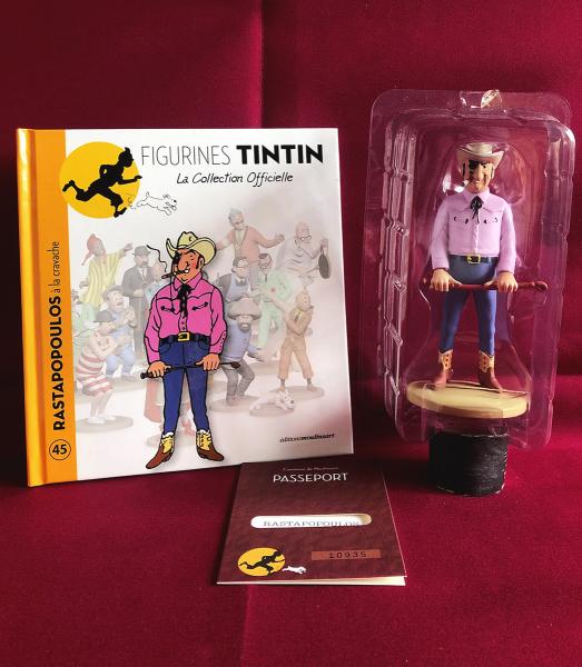 Tintin (figurines Moulinsart) # 45 - Rastapopoulos à la cravache - en boîte avec livret + passeport