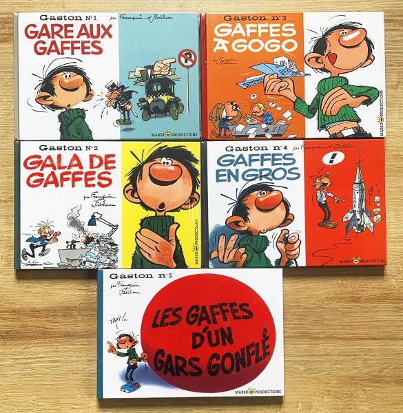 Gaston Lagaffe (à l'italienne - fac-similés) # 0 - Collection complète 5 tomes - le Soir