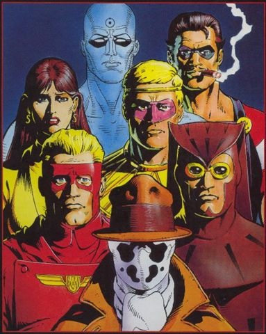 les personnages de Watchmen-la BD, créés par Moore et Gibbons